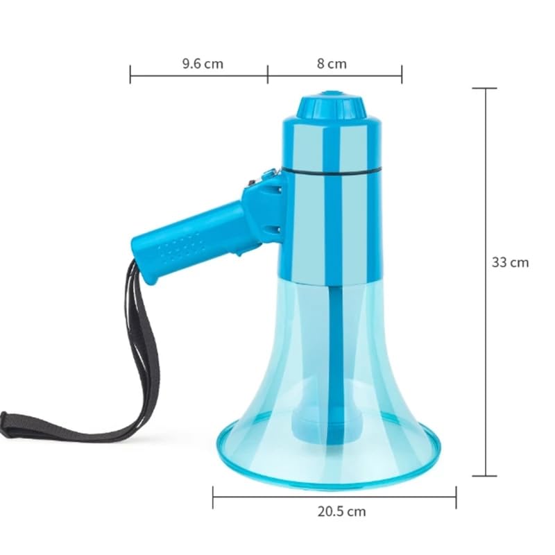 ppARK Megafon Wasserdichtes Megaphon-Speaker mit LED-Licht, integrierter Sirene und Alarmmodi, einstellbare Lautstärke – Leichter Gurt für Kinder TröTe