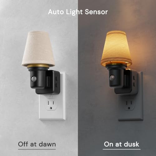Image of L LOHAS LED Night Lights Plug into Wall, Linen Fabric Night Light