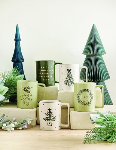 Image of Santa Barbara Design Studio Holiday Ceramic Mug with Gold Foil Detail, 16-Ounces, Little Tree