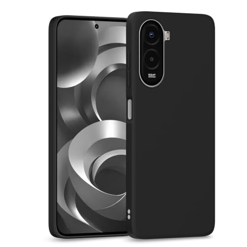 Image of Outlouders Back Cover for Poco M7 Plus 5G | Camera Protection | Durable Soft Matte Silicone Bumper Case (Black)