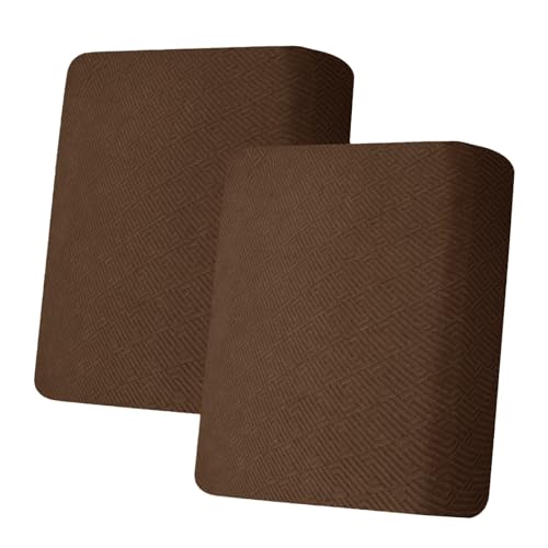 ZNSAYOTX Stretch Individual Cushion Covers Sofa Loveseat Cushion Couch Seat Covers Slipcovers Soft Replacement Unique Pattern Furniture Protector with Elastic Bottom (Coffee, 2 Pc Cushion Cover)
