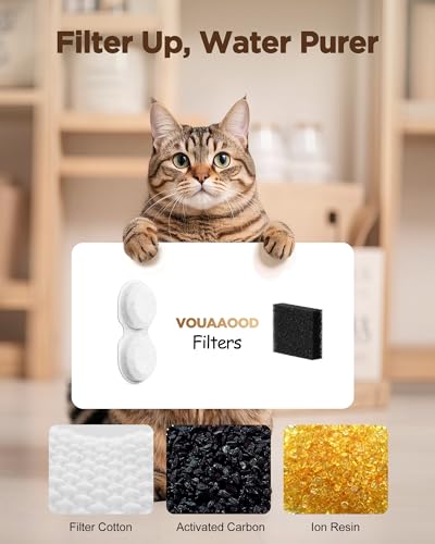 Katzenbrunnen Trinkbrunnen für Katze Automatic: Katzen Trinkbrunnen Leise - 2.4L Katzentrinkbrunnen Indoor - Wasserbrunnen für Katze Mit Led - Wasserhahn Wasserspender für Klein Hund - Haustierbrunnen