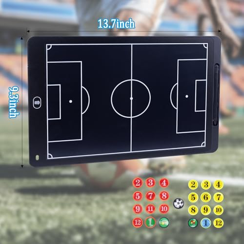 Image of Magnetic Electronic Soccer Coaching Board, 16 inch LCD Soccer Coaching Board,LCD Soccer Strategy Board with Stylus Pen,Soccer Board Tactic Board, Training Equipment