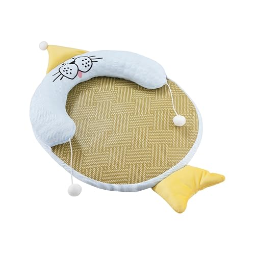 Lit d'été respirant pour chat en bambou tressé premium