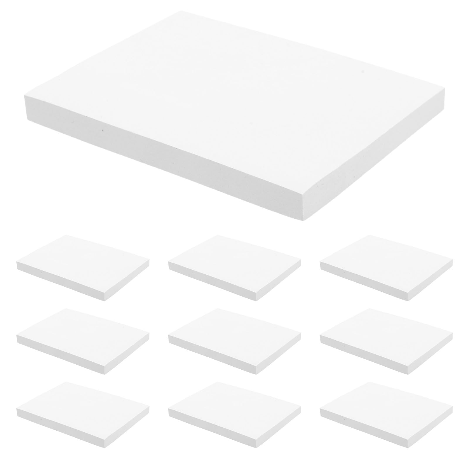 Lurrose 10 blocs de notas, blocs de escritura/borradores, de notas pequeños blancos autoadhesivos de 3x4 para oficina, negocios y de, 80 hojas.