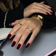 Gel Nails Press on Crafted from Gel: Created using great quality gel texture, our sofe gel press on nails medium length ensure a superior fit, long-lasting durability, and minimal risk of detachment, providing you with enduring nail aesthetics Reusab...