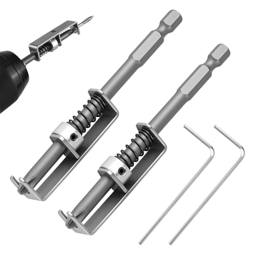 Image of Serplex 2PCS Spring-Loaded Screw Holder Bit, 1 /4 inch Hex Shank Steel Screw Holding Attachment for Drill & Screwdriver, Adjustable Grip for Wood & Self-Tapping Screws, Precision Alignment Tool for Tight