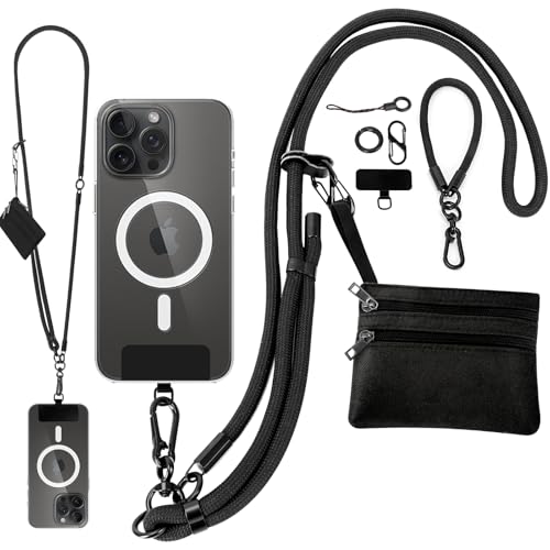 Cordon telephone universel reglable multi-usage Newlibery avec bandouliere et dragonne de poignet
