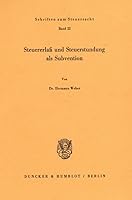Steuererlass Und Steuerstundung ALS Subvention 3428047761 Book Cover
