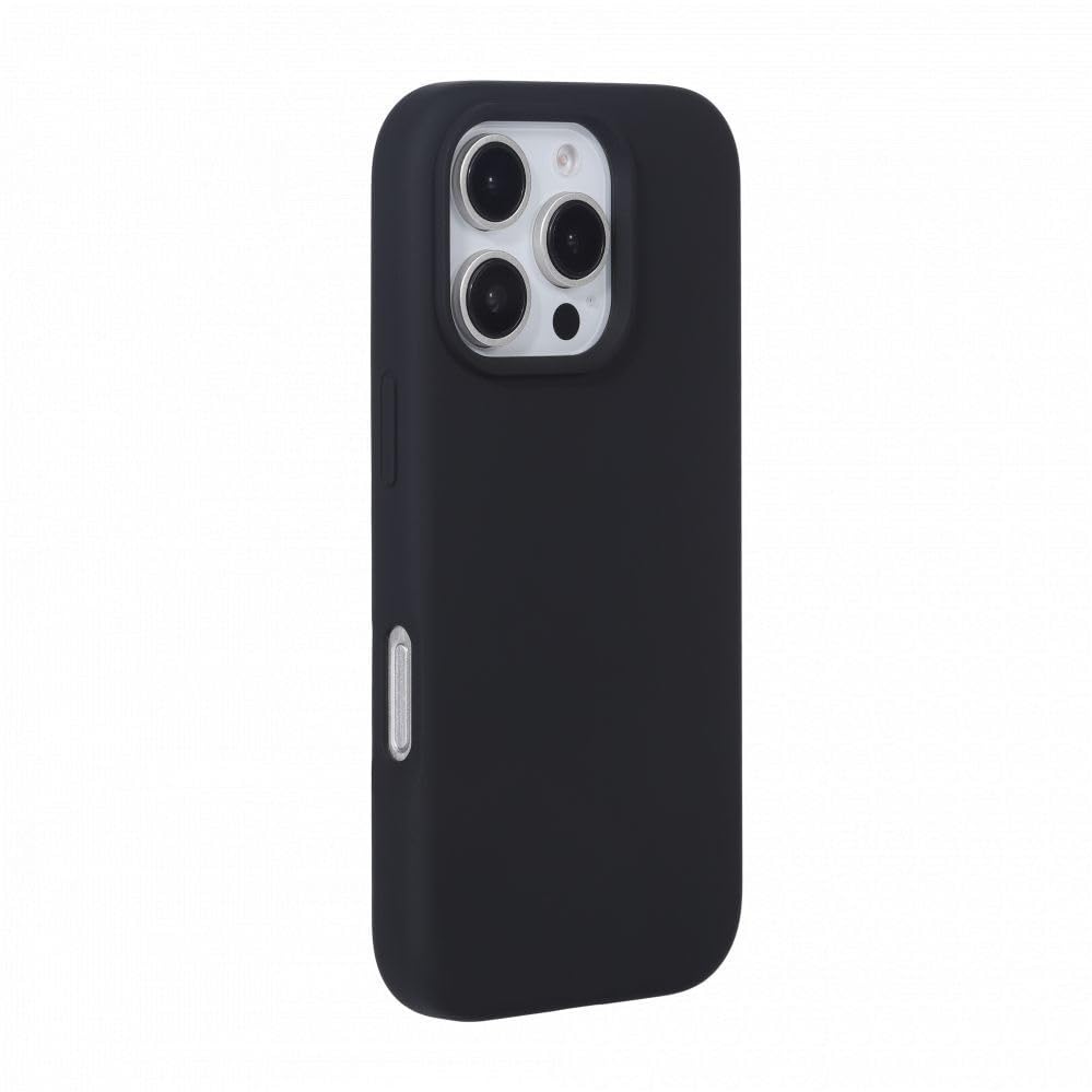 Coque iPhone 16 Pro Max EVELATUS silicone noir compatible charge induction sans fil