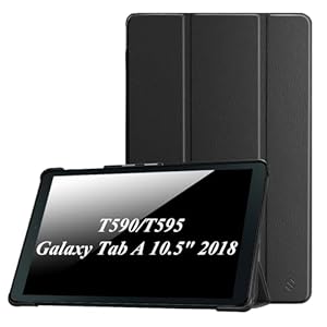 Fintie Hülle für Samsung Galaxy Tab A 10.5 2018 - Ultra Schlank Superleicht Schutzhülle mit Auto Schlaf/Wach Funktion für Galaxy Tab A 10.5 Zoll SM-T590/T595 Tablet-PC, Schwarz