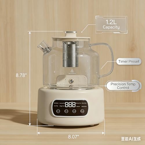 Tetera eléctrica Smart 1.2L con infusor y control digital miniatura 2