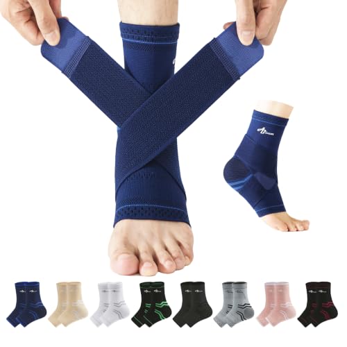Image of ABIRAM Ankle Brace for Women & Men, Compression Sleeve with Wrap, Foot Support, Foot Sleeves, Ankle Support for Sprains, Plantar Fasciitis Relief Socks, Achilles Tendonitis, Sports