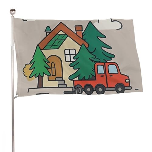 Drapeau décoratif amusant extérieur en bois 152x243 cm pour grand jardin et fêtes de Noël