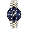 Bulova Men’s Modern Two-Tone Stainless Steel Multi-Function Quartz Watch, Blue Dial Style: 98C132