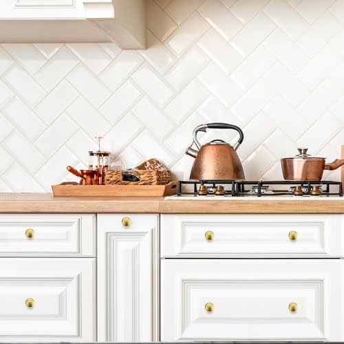 Image of Ravinte 20 Pack Gold Round Zinc Cabinet Brass Knobs for Kitchen Bathroom Closet Dresser Cabinets