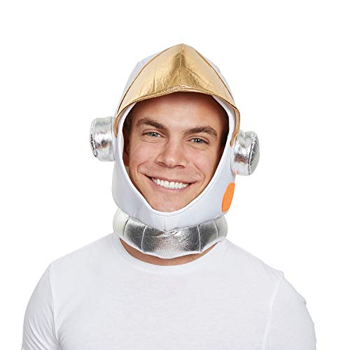 Bristol Novelty Capacete de astronauta chapéu, branco, ouro, prata, adulto (BH691) Halloween