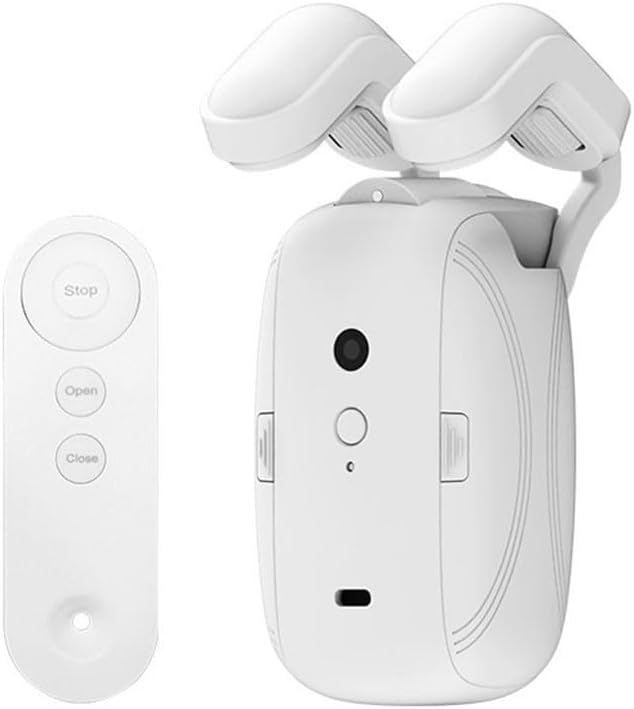 Electric Curtain Opener, Smart Home Automatic Curtain Opener, Battery Powered Remote Controlled Curtain Robot Motor with Remote Control Roman Rod/TU(2 Pack Roman pole)