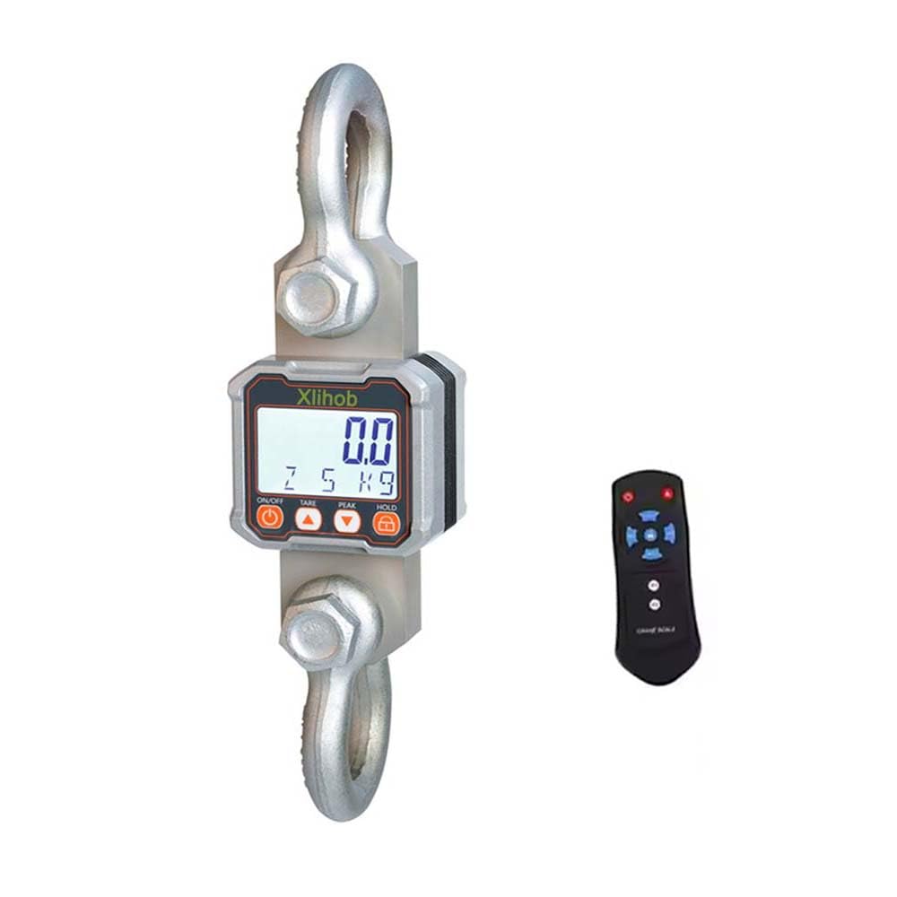 Dinamometro a corda da 10000 libbre Misuratore di forza Scala digitale per gru, misuratore di tensione per funi metalliche, 5T/10T (capacità 5000 kg, divisione 2 kg)