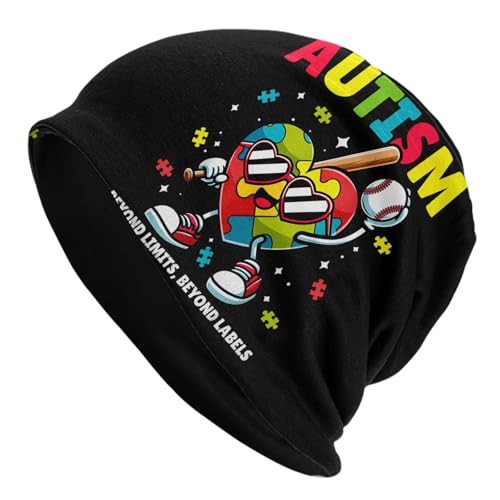 WAVMKSL Heart Puzzle Baseball Autism Awareness Knit Hat Beanie Cap