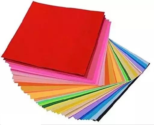 Eclet Neon Origami Paper 15 cm X 15 cm Pack of 100 Sheets (10 sheet x 10 color) Fluorescent Color Both Side Coloured For Origami, Scrapbooking, Project Work.94