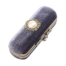 Mipcase Vintage Makeup Bag Retro Lipstick Box with Mirror Dividers Lipstick Organizer for Travel