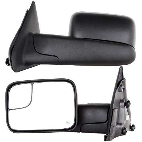 FEIPARTS Tow Mirrors Fit for 2002-2008 for Dodge for Ram 1500 2003-2009 for Dodge for Ram 2500/3500 Towing Mirrors Pair Towing with Left Right Side Power Heated