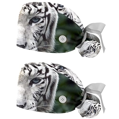 Chapeaux bouffants de cuisine tigre pour travailler confortablement en restauration | Lot de 2