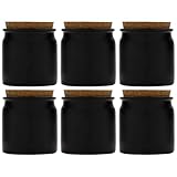 Flaschenland Steinzeugtopf 160 ml schwarz matt 6er Set mit Presskorken
