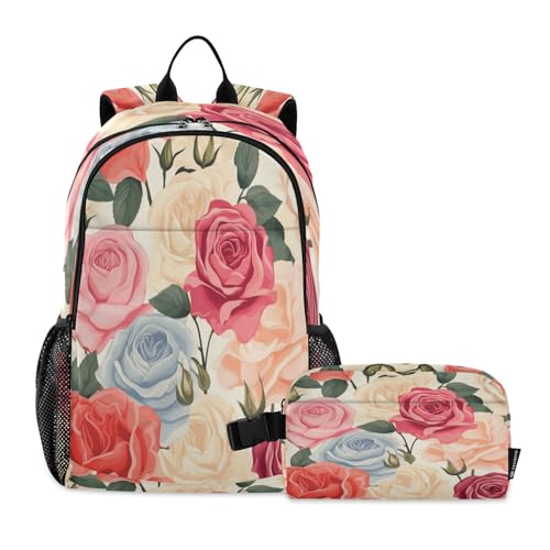 Sac à dos rose évite les cahiers tachés grâce à sa boîte à déjeuner enfant
