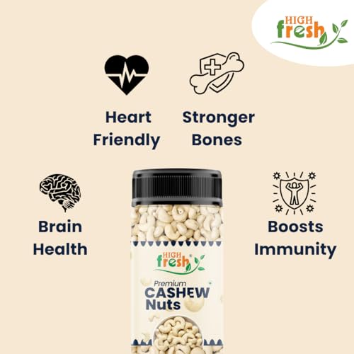 Image of HighFresh Premium Cashew Nuts 1kg | Dry Fruits and Nuts Plain Cashews | 100% Unpolished | Crunchy & Fresh | Rich In Protein, Magnesium & Phosphorus Perfect for Gifting