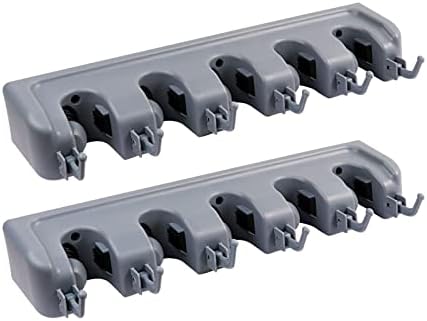 5 Slot 6 Hook Wall Mounted Broom Holder For Mop,Kitchen,Garden,Garage – BlueBasket - View #5