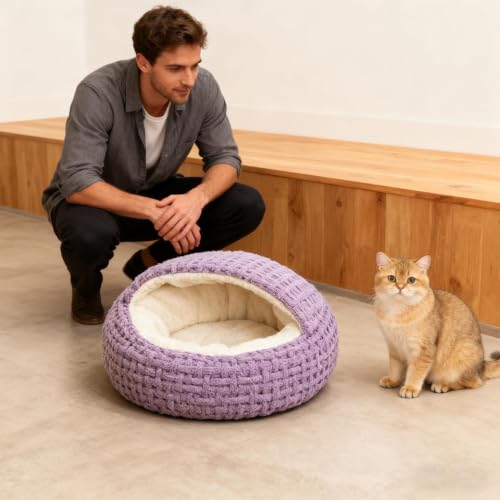 Lit caverne chat tente de maison et lit pour chien réchauffant - 3