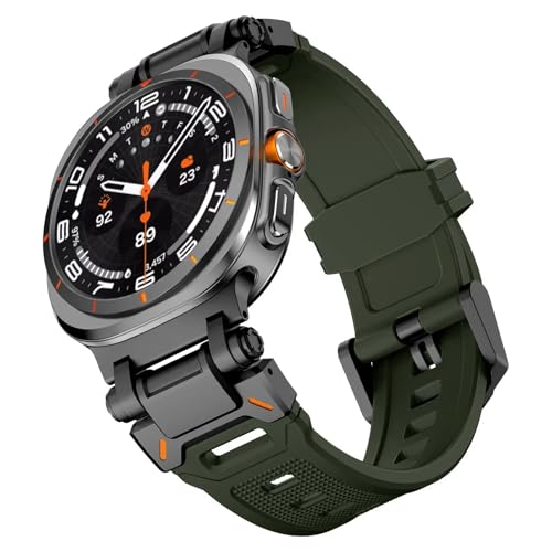 FKMBD Samsung Galaxy Watch 7 Ultra 47mm�p���o�[�X�g���b�v �V���R���o���h�u���X���b�g Galaxy Watch Ultra 47mm�p �E�H�b�`�o���h �X�|�[�c���X�g�o���h (�u���b�N�O���[��)