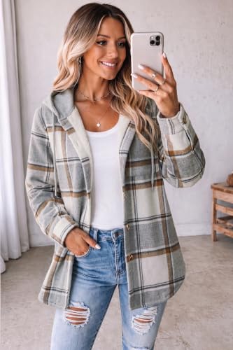Zeagoo Womens Hooded Flannel Shacket Outdoor Winter Coat - image 5