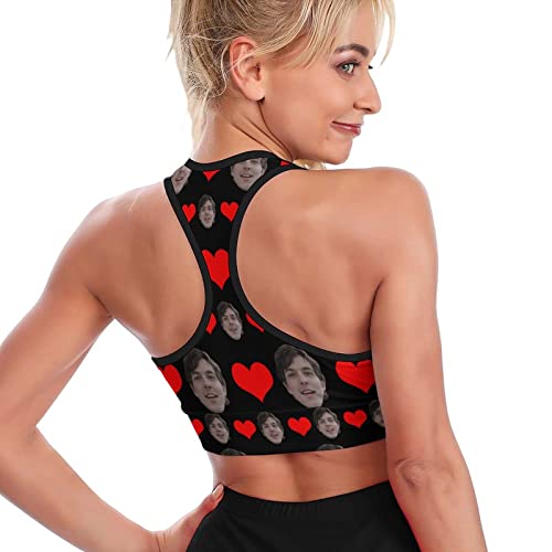 Women Girls Custom 02 Comfy Funny Custom Face Novelty Personalized With Face Photo Racerback Sports Vest Tank Top Shirts Comfortable Workout Bras For Yoga #TOP2