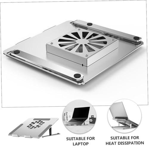Base ajustable de aluminio para laptop con ventilador LED miniatura 6