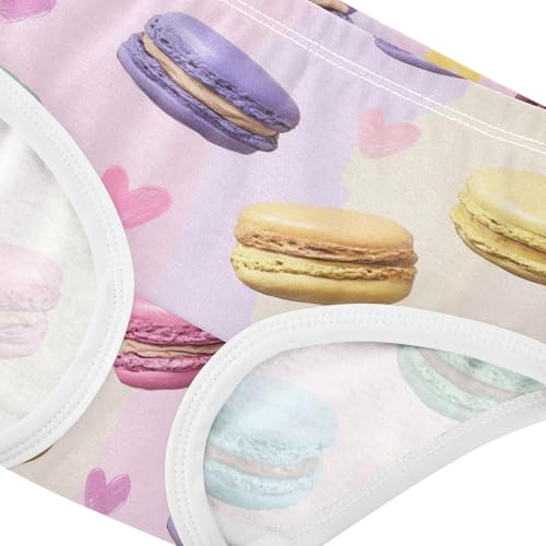 Wusikd Colorful Macarons Hearts Girls' Underwear Cotton Girls Briefs Soft Toddler Underwear 2T4