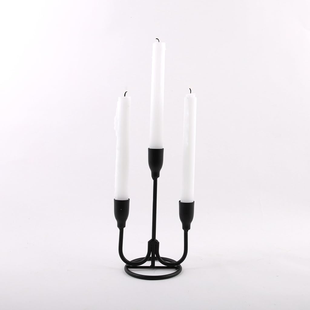 Classical 3 Arm Iron Candleholder Metal Candelabra Taper Candlestick for Creating Warm Atmospheres Dining Table Decors