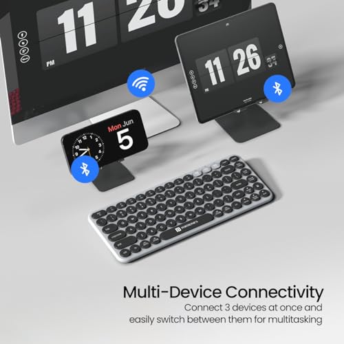 Portronics Bubble 2.0 Wireless Keyboard with Bluetooth + 2.4 GHz Receiver, Connect 3 Devices, Compact TKL Size, 10m Working Range, Function... - Image 3