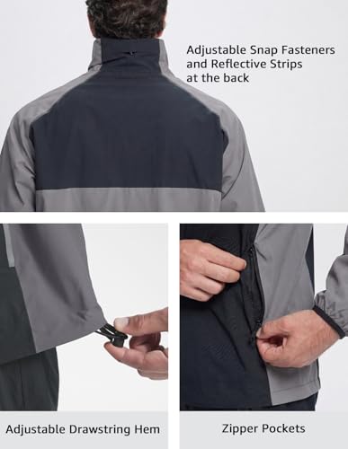 Image of fit space Waterproof Golf Rain Jacket for Men 20K Performance Lightweight Rain Jackets for All Sports