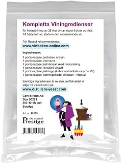 Gert Strand AB Complete Universal Ingredient Yeast Kit for 20-25 Litres  Wine Making Kit for Home or Commercial Brewing  Make Your Own Delicious Wine