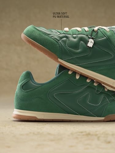 Image of The Souled Store Kanso ZE Zen Edition : Men and Boys Low Top Sneakers with Premium Microfibre Suede and PU Upper and Cushioned Footbed and Brown Gum Outsole and Lace Up Support