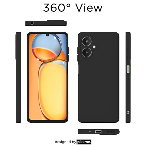 Image of Pikkme Redmi 13C 5G Back Cover Camera Protection Shockproof Soft Matte Silicone Back Case for Redmi 13C 5G (Black)