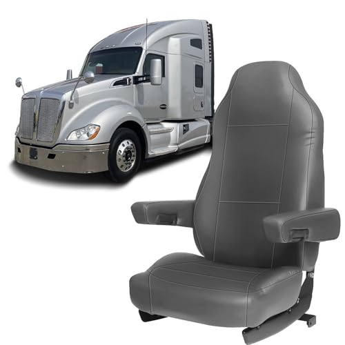 Housse de siège en cuir Kenworth T680 T880 W990 protection grise accoudoir