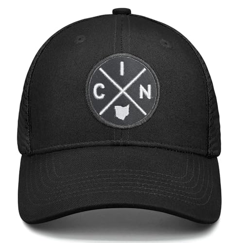 CIN Cincinnati Adjustable Trucker Hat, Baseball Cap for Men Women