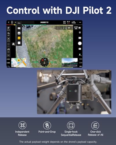 LKTOP Matrice 350 RTK/400 Payload Dropper for DJI M350/M400 Drone, 4-Stage Airdrop System, Fishing Bait Drop Release, Delivery Transport Device Thrower Accessories for Rescue/Hunting (Max Load 55lb)