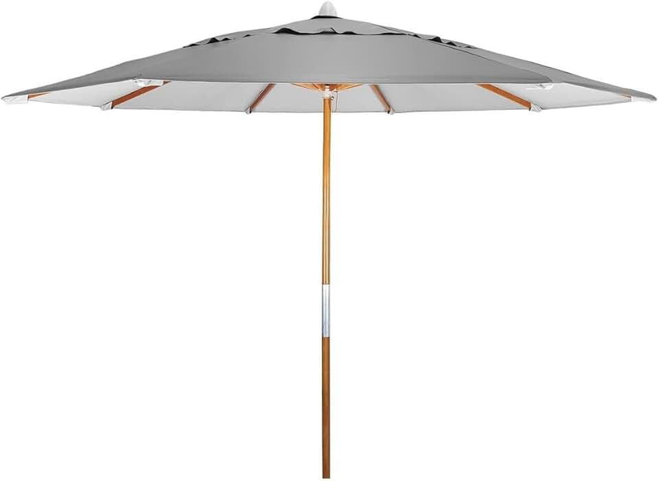 Ombrelone Guarda Sol 2,4 Metros - Sombreiro Para Piscina Praia Sítio Jardim Redondo Sem Abas - Feito De Madeira e Bagum