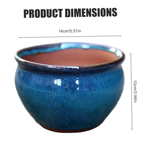 Pot en céramique pour orchidée avec drainage optimal 5.5" bleu caraïbe - 6