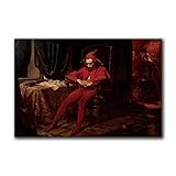 Stanczyk Wall Art Canvas Prints By Jan Matejko, The Sad Joker Poster, Classic Famous Painting, Vintage Wall Pictures for Living Room Home Decor (16x24 inch Framed)